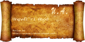 Ungvári Abod névjegykártya